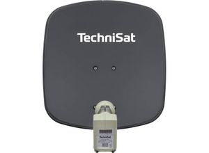 4019588453821 - TechniSat DIGIDISH 45 - Satelliten-Schüssel für 2 Teilnehmer (45 cm mit Wandhalterung und Twin-LNB) schiefergrau