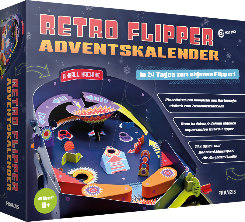 4019631672100 - Retro Flipper Adventskalender in 24 Tagen zum eigenen Flipper für Kinder ab 8 Jahren