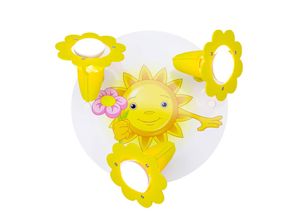 4019698127339 - Deckenlampe Sonne mit Blume dreiflammig gelb-weiß