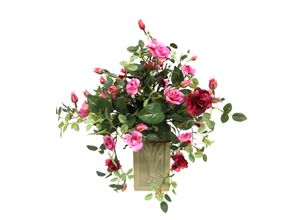 4019844620479 - Kunstblume IGEA Wildröschen in Vase rosa B26cm H32cm L26cm Polyester Kunstpflanzen Deko Kunstblume Rosen Kunstrosen Blumen Hochzeitsdeko