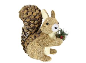 4019844669652 - Dekofigur IGEA Eichhörnchen beige (natur) B21cm H24cm Dekofiguren Aus Bast Tierfigur Statue Herbstdeko Winterdeko Weihnachtsdeko