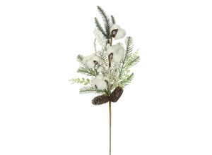 4019844737573 - Kunstzweig IGEA Künstlicher Zweig Zapfen Beeren Baumwolle Tanne weiß B18cm H63cm L8cm Polyester Kunstpflanzen Dekozweig Zweig Deko für Girlande Kranz Weihnachtsdeko 4019844737573 - Kunstzweig IGEA Künstlicher Zweig Zapfen Beeren Baumwolle Tanne weiß B18cm H63cm L8cm Polyester Kunstpflanzen Dekozweig Zweig Deko für Girlande Kranz Weihnachtsdeko