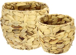 4019844755942 - Übertopf IGEA Aus Wasserhyazinthe beige (natur) B195cm H17cm Pflanzgefäße 2er Set Pflanztöpfe aus Wasserhyazinthe