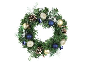 4019844758875 - Kunstkranz IGEA Dekorierter Weihnachtskranz Kugel Stern Apfel Zapfen blau B32cm H32cm L8cm Kunststoff Kunstpflanzen Tannenkranz Weihnachten künstlich dekoriert Adventskranz Kranz 4019844758875 - Kunstkranz IGEA Dekorierter Weihnachtskranz Kugel Stern Apfel Zapfen blau B32cm H32cm L8cm Kunststoff Kunstpflanzen Tannenkranz Weihnachten künstlich dekoriert Adventskranz Kranz