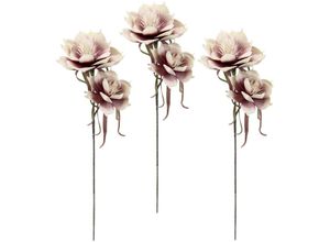 4019844782665 - Kunstblume IGEA Soft-Magnolie Kunstpflanzen Gr B H 23 cm x 84 cm 3 St rosa (rosa weiß) Kunst-Blumen 3er Set