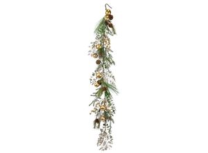 4019844788278 - Kunstgirlande IGEA Weihnachtsgirlande Kugeln Zapfen Tanne gold B9cm H160cm L9cm Kunststoff Kunstpflanzen Girlande Tannengirlande Weihnachtsdeko Eukalyptus Christbaumkugeln