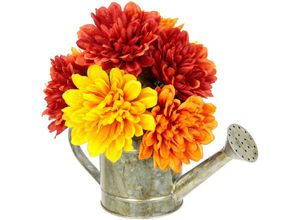 4019844800154 - Kunstblume IGEA Chrysanthemen in Gießkanne gelb (gelb orange) B25cm H24cm L18cm Polyester Kunstpflanzen Herbstgesteck Herbstliche Blumen