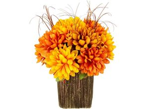 4019844800178 - Kunstblume IGEA Chrysanthemen im Topf gelb (gelb orange) B21cm H27cm L21cm Polyester Kunstpflanzen Herbstgesteck Herbstliche Blumen Kunstpflanze