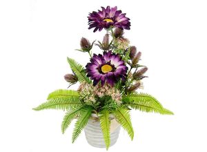 4019844802035 - Kunstblume IGEA Arrangement aus Gerbera im Topf aus Keramik lila (violett) B23cm H36cm L23cm Polyester Kunstpflanzen Tischgestecke Blumendekoration Seidenblumen Künstliche Blumen