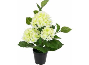 4019844802578 - Kunstblume IGEA Hortensien weiß B35cm H50cm L35cm Polyester Kunstpflanzen