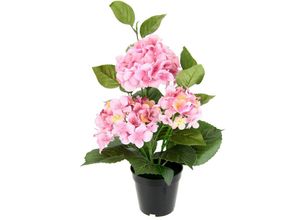 4019844802592 - Kunstblume IGEA Hortensien rosa B35cm H50cm L35cm Polyester Kunstpflanzen