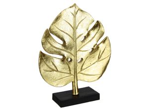 4019844802837 - Dekofigur IGEA Splitphilo-Blatt Statue gold B19cm H24cm Polyresin Dekofiguren Blattskulptur Figur Skulpturen Blätter Deko Ornament Geschenk gold