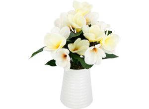 4019844803810 - Kunstblume IGEA Frangipani in Vase aus Keramik beige (creme) B25cm H35cm L20cm Polyester Kunstpflanzen