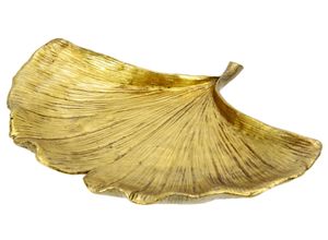 4019844803957 - Dekoschale IGEA Schale Ginkgoblatt aus Polyresin gold B25cm H3cm Polyresin (Kunststein) Dekoschalen Tablett Serviertablett Tischdeko Dekoteller Schmuck-Tablett Deko gold