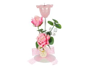 4019844805777 - Teelichthalter IGEA Teelichthalter Rosen\ rosa B11cm H22cm Polyester Kerzenhalter Aus Metall mit Glas Teelicht-Kerze Rosen Eukalyptus Kerzenhalter 4019844805777 - Teelichthalter IGEA Teelichthalter Rosen\ rosa B11cm H22cm Polyester Kerzenhalter Aus Metall mit Glas Teelicht-Kerze Rosen Eukalyptus Kerzenhalter