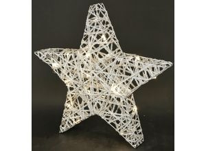 4019844807733 - Dekostern IGEA LED Stern mit Timer 33 cm silber B34cm H33cm Metall Dekosterne Deko Warmweiß Leuchtstern Weihnachtsdeko Weihnachtsstern gold