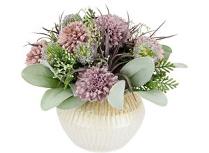 4019844809478 - Kunstblume IGEA Gesteck aus Dahlien und Allium Kunstpflanzen Gr B H L 25 cm x 21 cm x 25 cm 1 St lila (mauve)