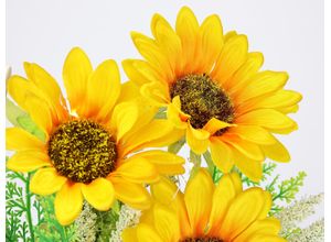 4019844810054 - Kunstblume IGEA Arrangement Sonnenblumen gelb B23cm H26cm L10cm Polyester Kunstpflanzen Mit LED-Licht in Schale Herbstliche Blumen Kunstpflanze Gesteck Deko
