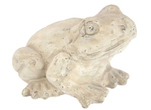 4019844815837 - Dekofigur IGEA Frosch aus Keramik beige (creme) B14cm H11cm Keramik Dekofiguren Antik-Look Gartendeko Tierfigur Deko Statue Gartenfigur Frosch