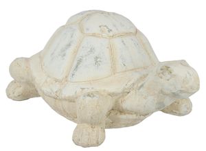 4019844815851 - Dekofigur IGEA Schildkröte aus Keramik beige (creme) B17cm H12cm Keramik Dekofiguren Deko Garten Figur Antik-Look Panzertier Gartendeko Tierfigur Statue