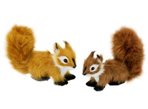4019844816674 - Dekofigur IGEA Tierfigur mini Eichhörnchen 2er Set braun B10cm H6cm Polyester Dekofiguren Kunstfell Statue Ornamente Pelz Plüschtier Wald-Pelztier Waldtier