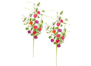 4019844821418 - Kunstzweig IGEA Künstlicher Blütenzweig bunt B20cm H65cm L10cm Polyester Kunstpflanzen 2erSet Kunstblume Margerite Gänseblümchen Zweig Dekozweig Einzelblume