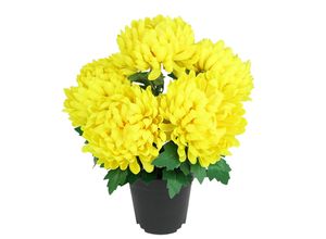 4019844821999 - Kunstblume IGEA Chrysantheme im Topf gelb B26cm H31cm L26cm Polyester Kunstpflanzen Blume Dekoblume Herbstblume Herbstdeko künstlich Kunstpflanze Pflanze