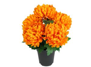 4019844822019 - Kunstblume IGEA Chrysantheme im Topf orange B26cm H31cm L26cm Polyester Kunstpflanzen Blume Dekoblume Herbstblume Herbstdeko künstlich Kunstpflanze Pflanze