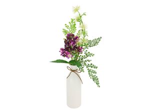 4019844823498 - Kunstblume IGEA Arrangement Hortensie in Vase rot (burgund) B20cm H50cm L15cm Kunststoff Kunstpflanzen Zaubernuss Farn Hochzeitsdeko Dekoblumen Hochzeit Bouquet Blumenstrauß