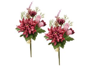 4019844824792 - Kunstblume IGEA Chrysanthemen-Bund 2er Set lila (mauve) B13cm H25cm L11cm Polyester Kunstpflanzen 25cm Strauß künstlich Bouquet Seidenblume Blumenbouquet Blumenstrauß