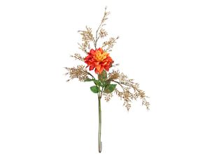 4019844824938 - Kunstblumenstrauß IGEA Kunstblumen Set Dahlie orange B32cm H62cm L16cm Polyester Kunstpflanzen Mit Dekozweig 62 cm hoch Blumen Arrangement Seidenblumen Einzelblumen
