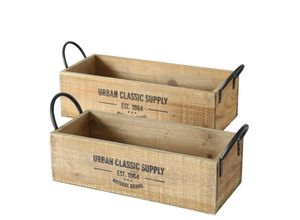 4020607562127 - Aufbewahrungsbox BOLTZE Box Supply 2 tlg Set 2 Aufbewahrungsboxen Gr B H T 18 cm x 17 cm x 46 cm beige (natur) Ordnungsboxen