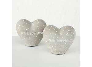 4020607703780 - Dekoaufsteller Gracey Hearts 10 x 5 x 9 cm grau