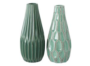 4020607816626 - Vase Lenja 2er Set grün H24 Ø10 cm grün