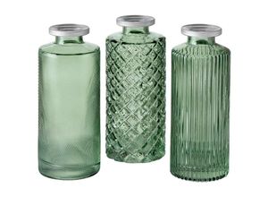 4020607820982 - Vase Adore 3er Set H13 Ø5 cm grün