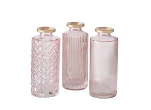 4020607820999 - Vase Adore 3er Set H13 Ø5 cm rosa