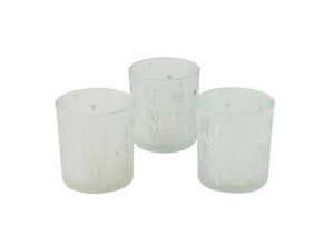 4020607857339 - Windlicht Marry 3er Set H8 Ø7 cm weiss