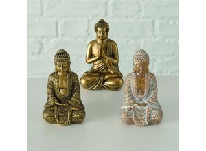 4020607935044 - Buddha Figur Jarven 3er Set L6 B4 H10 cm gold