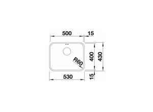 4020684520980 - Supra 500 - Spüle 530x430 mm gebürsteter Edelstahl 518205