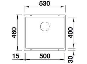 4020684682572 - Subline 500-U Silgranit PuraDur Unterbauspüle 53 x 46 cm Anthrazit (523432) - Blanco