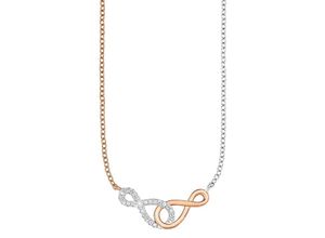 4020689123971 - Kette mit Anhänger AMOR Unendlichkeit Infinity Halsketten Gr Silber 925 (Sterlingsilber) Länge 45 cm rosegold (silber 925 roségoldfarben) Damen Ketten mit Anhänger Zirkonia (synth)