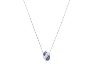 4020689217762 - Kette mit Anhänger AMOR Blue Shield 9217762 Halsketten Gr Silber 925 (Sterlingsilber) Länge 45 cm blau (silberfarben blau kristallweiß) Damen Ketten mit Anhänger Zirkonia (synth)