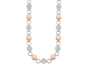 4020689239436 - Collier SOLIVER 9239436 Halsketten Gr Edelstahl Länge 45 cm Breite 7 mm rosegold (silberfarben roségoldfarben kristallweiß) Damen Colliers mit Kristallstein