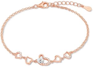 4020689261444 - Armband AMOR 9261444 Herzen Armbänder Gr Silber 925 (Sterlingsilber) rosegold (roségoldfarben weiß) Damen Armbänder mit Zirkonia (synth)