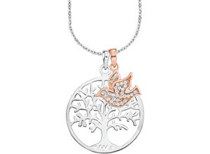 4020689326532 - Kette und Anhänger-Set AMOR Lebensbaum Taube 2012666 Schmuck-Sets rosegold (silber 925 roségoldfarben weiß) Damen Ketten mit Anhänger Zirkonia (synth)