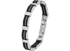 4020689342433 - Armband AMOR 9342433 Armbänder Gr Edelstahl-Kautschuk schwarz (edelstahlfarben schwarz) Herren