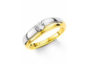 4020689828111 - Goldring AMOR Fingerringe Gr 52 Gelbgold 333 5 mm goldfarben (gelbgold 333 silberfarben kristallweiß) Damen Fingerringe mit Zirkonia (synth)