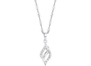 4020689947546 - Kette mit Anhänger AMOR 9947546 Halsketten Gr Silber 925 (Sterlingsilber) Länge 42 cm bunt (silberfarben weiß) Damen mit Zirkonia (synth)