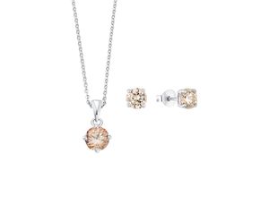 4020689965199 - Schmuckset AMOR 9965199 Schmuck-Sets orange (silberfarben apricot champagner) Damen mit Zirkonia (synth)