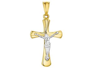 4020689979493 - Ketten-Anhänger AMOR Shiny Cross 9979493 Schmuckanhänger Gr Gelbgold 585 11 g gelb (gelbgoldfarben) Damen Anhänger